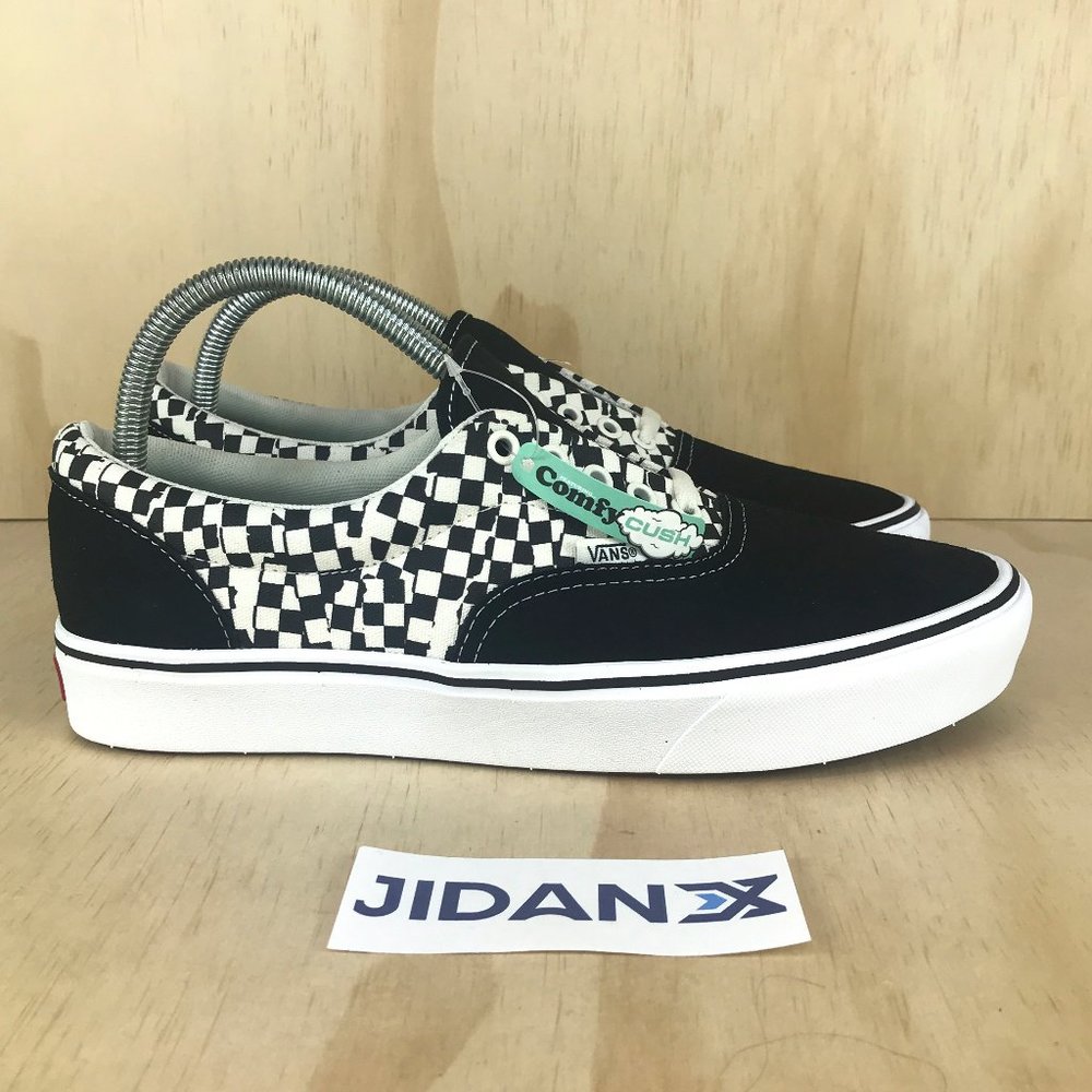 NEW Vans ComfyCush Era Tear Check Black True White